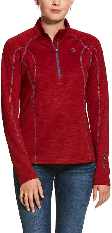 Ariat Women's Conquest 2.0 1/2 Zip Sweatshirt Laylow Red, X-Small Cotton Hoodie Fleece Lining Warmth