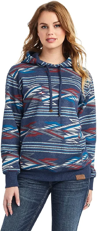 Ariat Women's All Over Print Chimayo Hoodie, New Mexico Navy Print Graphic Hoodie Design Print