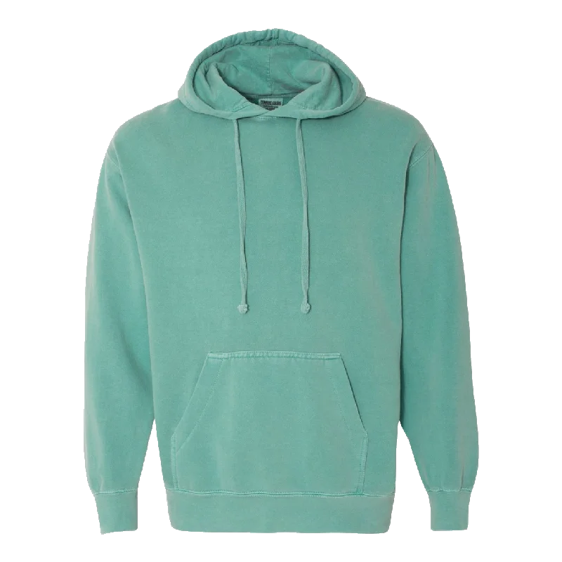 1567 Garment Dyed Hooded Pullover Sweatshirt Hoodie with Double Zipper Versatile Adjustable