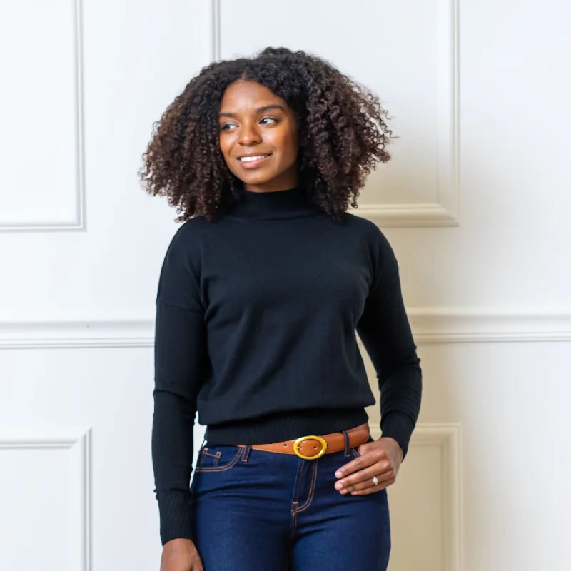 Funnel Neck Sweater Mesh Sweater Canvas Denim