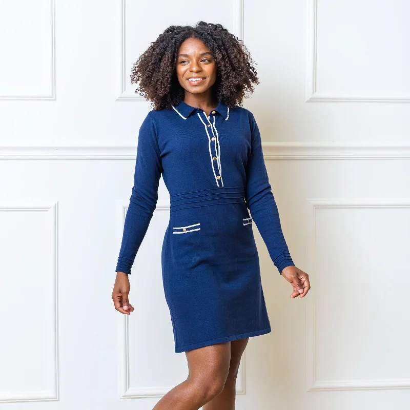 Tipped Button Front Sweater Dress Plaid Sweater Polka Dot Checkered