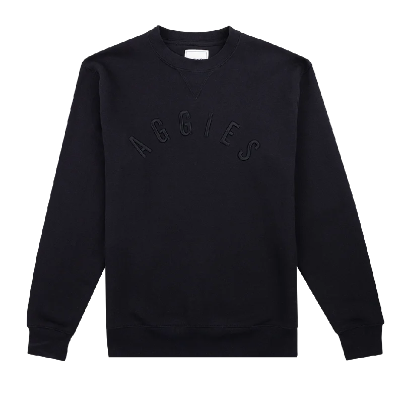 Aggies Big Cotton Black on Black Sweatshirt Hoodie with Strings Custom Fit Adjustable