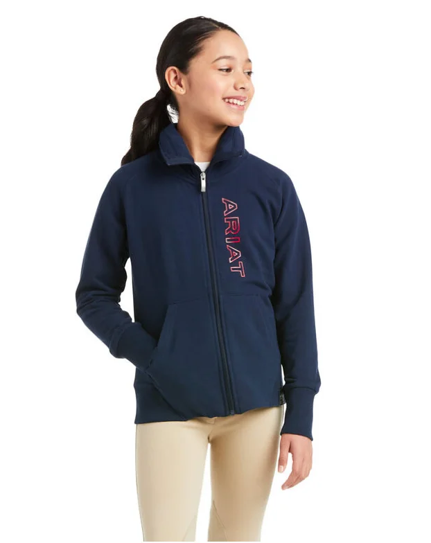 Ariat Kids Team Logo Full Zip Sweatshirt Hoodie Jacket Zipper Layering