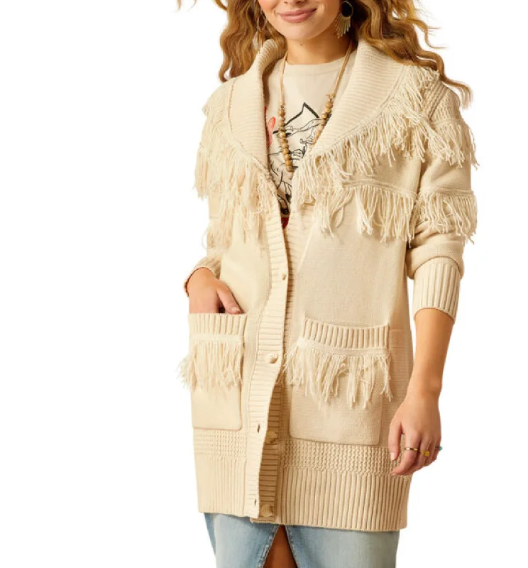Ariat Luz Fringe Sweater Women's 10052606 Layered Multi-layer Single Layer