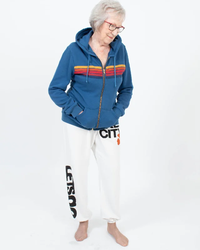 AV Zip-Up Hoodie Hoodie with Rolled Sleeves Casual Relaxed
