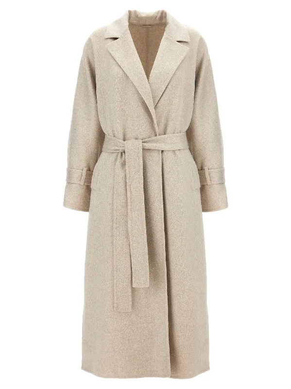 Belted Coat Fur-Trimmed Winter Coat