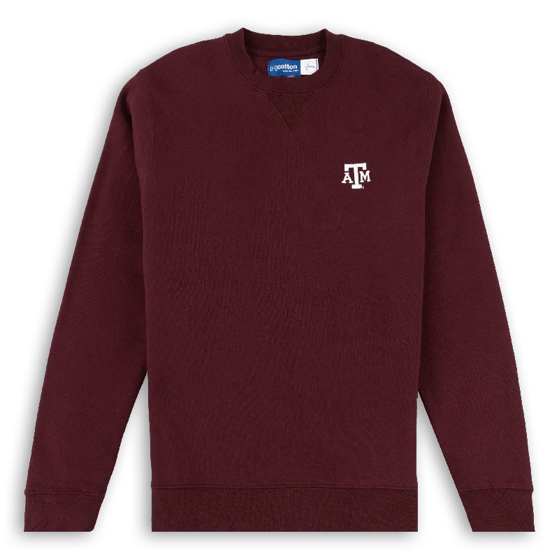 Texas A&M Big Cotton Micro Sweatshirt Hoodie with Tied Waist Feminine Flattering