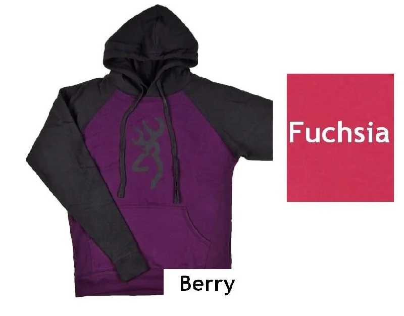 Browning Women's Buckmark Color Blocked Hoodie Sweatshirt, Small Hoodie with Embroidery Detailed Premium