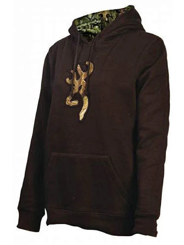 Browning Women's Buckmark Mossy Oak Camo Hoodie Sweatshirt Hoodie with Ribbed Hem Stretchable Secure