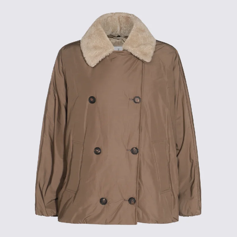 Brunello Cucinelli Coats Fitted Faux Suede Blazer