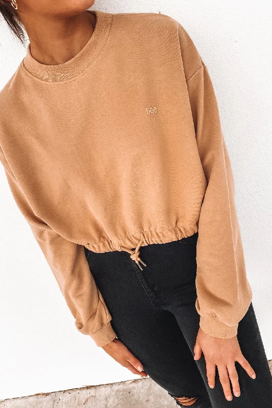 Cinched Sweater Iced Coffee Velvet Chenille Corduroy