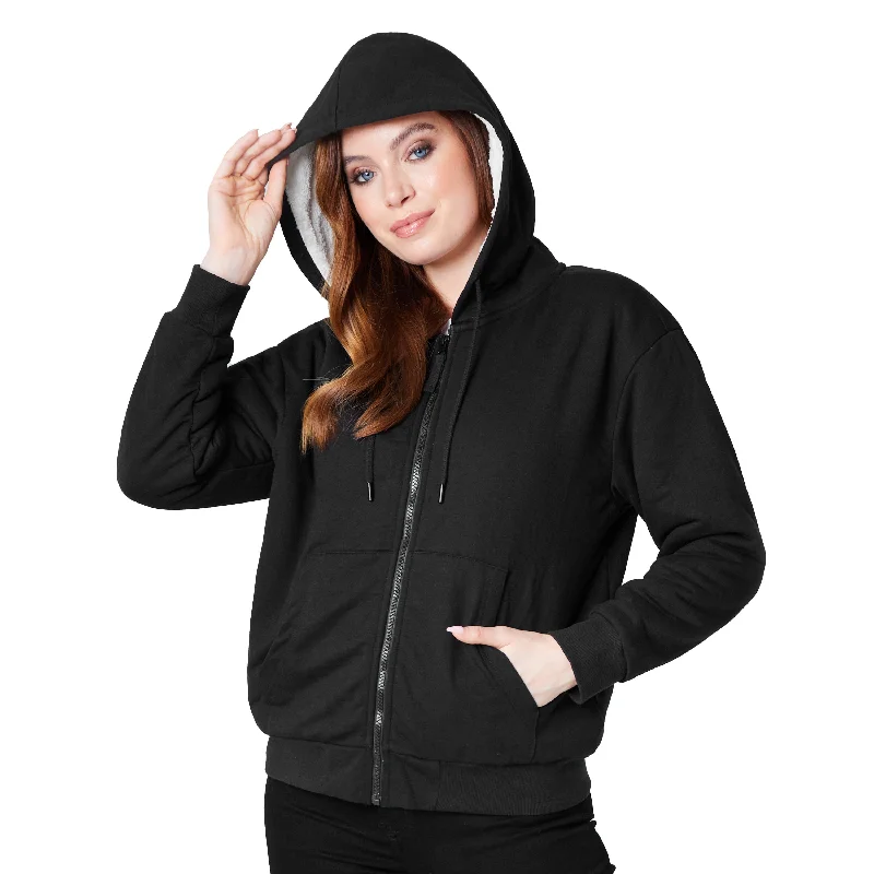 CityComfort Womens Hoodie with Fleece Lining Zip Hoodie with Illustration Artistic Creative