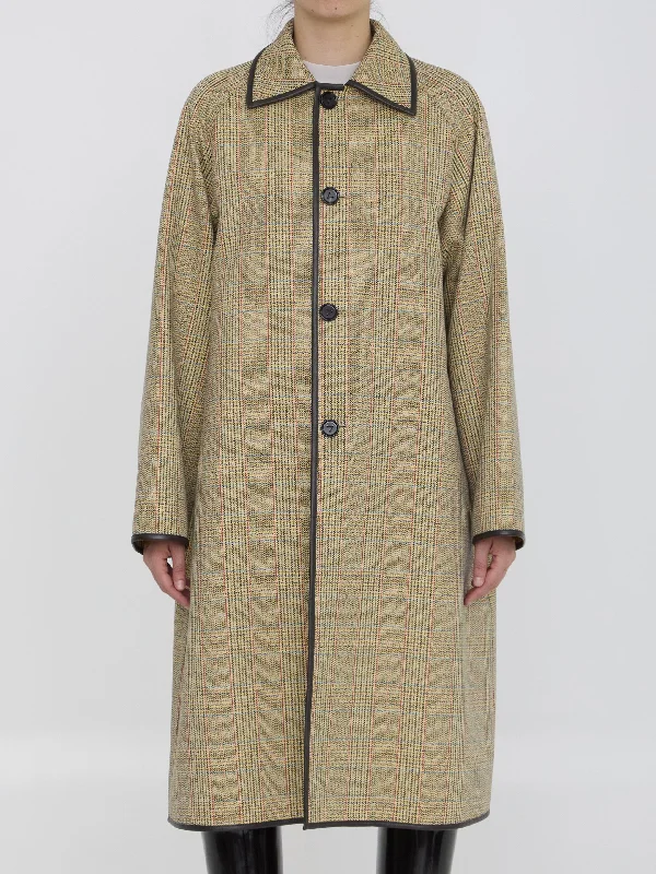 Coat With Distorted Prince Of Wales Motif Modern Asymmetric Coat