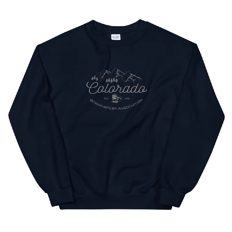Colorado Script Crewneck Sweatshirt Hoodie with Stripes Bold Sporty