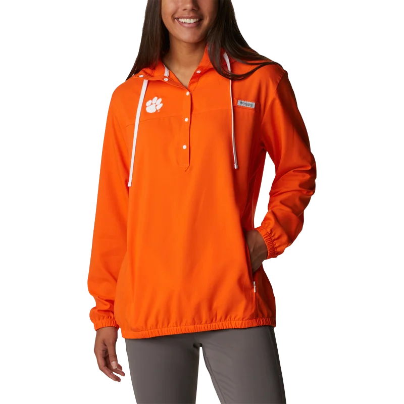 Columbia Tamiami Orange Hoodie - Ladies Hoodie with Cropped Fit Short Trendy