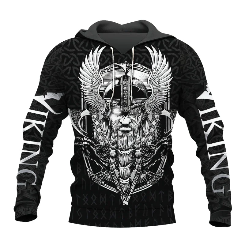 Cool Viking 3D Print Black Hoodie / Fashion Unisex Top for Everybody Hoodie with Slim Fit Tailored Modern Cool Viking 3D Print Black Hoodie / Fashion Unisex Top for Everybody Hoodie with Slim Fit Tailored Modern