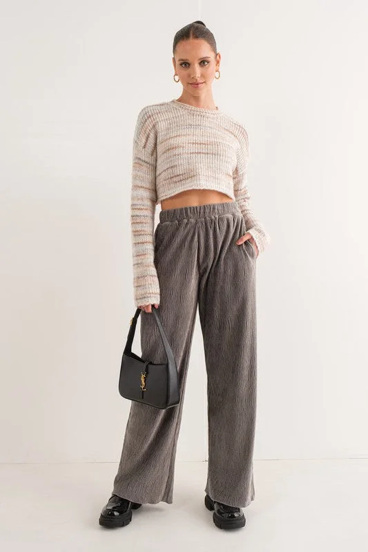 Corine Crop Sweater Boat Neck Shawl Collar Notched Collar