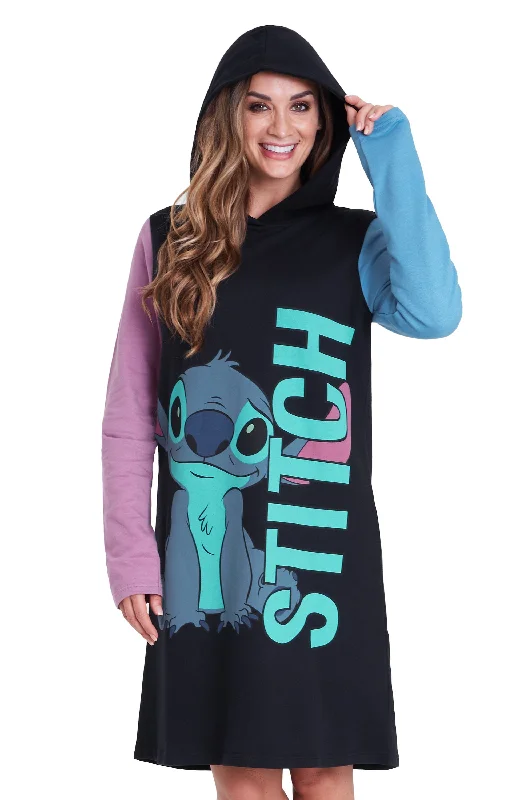 Disney Jumper Dresses for Women, Ladies Sweatshirt Dress, Stitch Gifts Hoodie with Hem Ribbing Snug Secure Disney Jumper Dresses for Women, Ladies Sweatshirt Dress, Stitch Gifts Hoodie with Hem Ribbing Snug Secure