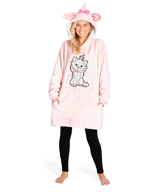 Disney Women's Hoodies, Oversized Blanket Hoodie - Marie Hoodie with Hem Drawcord Adjustable Customizable Disney Women's Hoodies, Oversized Blanket Hoodie - Marie Hoodie with Hem Drawcord Adjustable Customizable