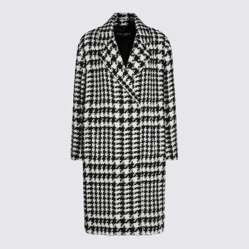 Dolce & Gabbana Coats Black Buttoned Peplum Coat