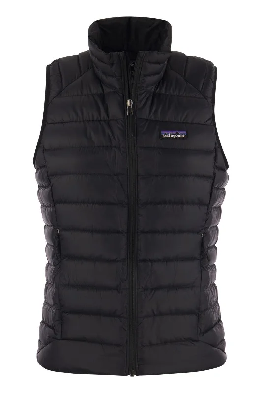 Down Sweater Vest Collared Crew Neck Turtle Neck
