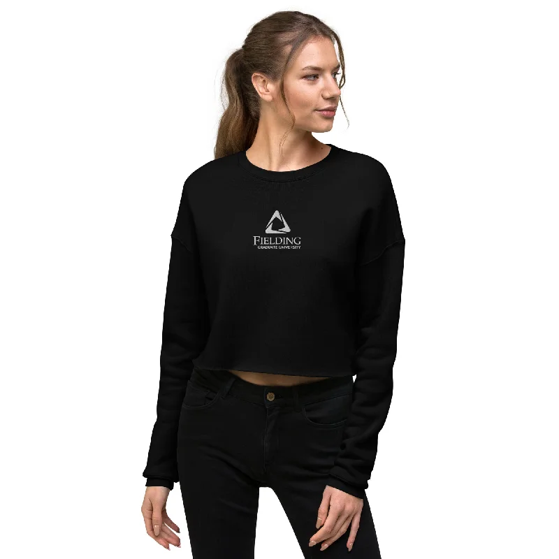 Women's Cropped Sweatshirt | Embroidered Fielding Logo Hoodie Dress Longline Feminine Women's Cropped Sweatshirt | Embroidered Fielding Logo Hoodie Dress Longline Feminine