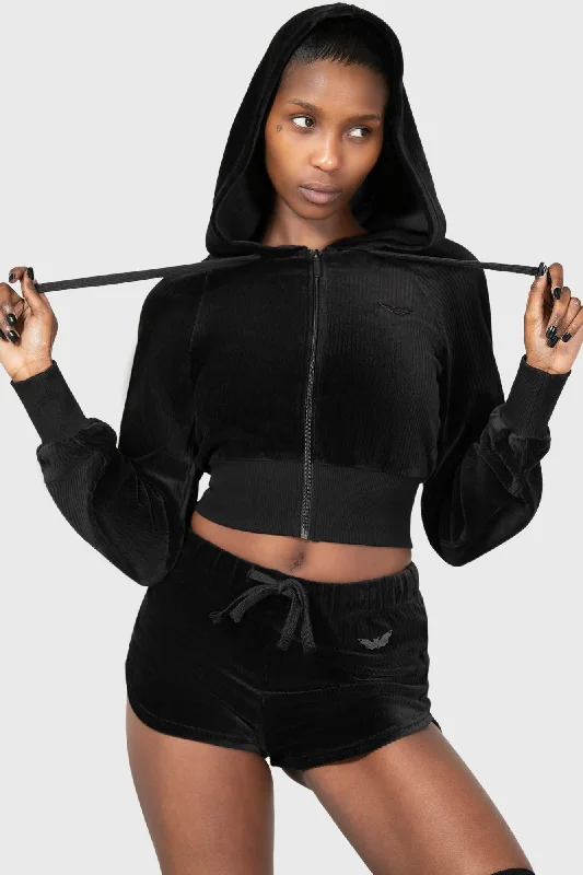 Eternal Rest Zip Hoodie Hoodie with Front Slit Layering Stylish