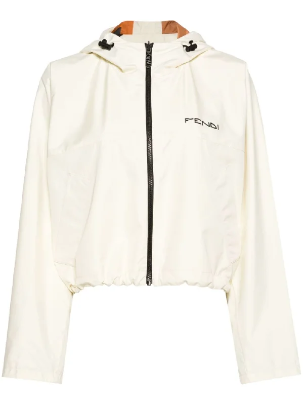 Fendi Coats Beige Quilted Hybrid Jacket