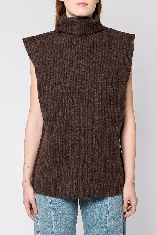 Marni Turtleneck Sleeveless Sweater Satin Fabric Silk Fabric Chiffon Fabric