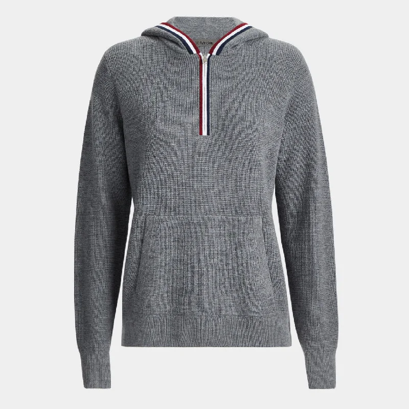 G/FORE WOMEN WAFFLE STITCH MERINO WOOL HOODED QUARTER ZIP SWEATER Elegant Classic Vintage G/FORE WOMEN WAFFLE STITCH MERINO WOOL HOODED QUARTER ZIP SWEATER Elegant Classic Vintage