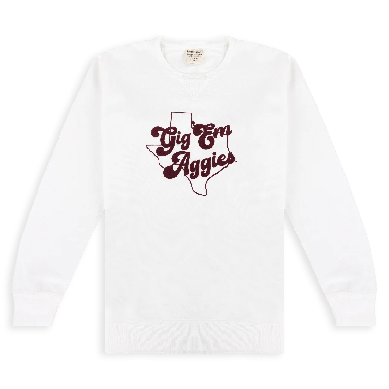 Gig 'Em Aggies Lonestar Sweatshirt Hoodie with Embroidery Detailed Premium
