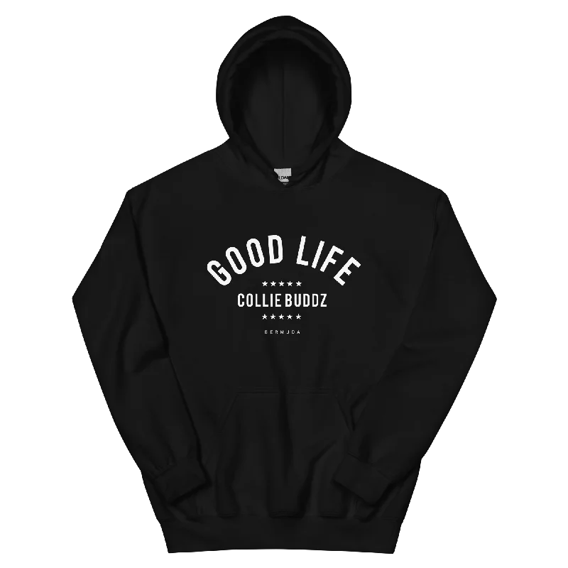 Good Life Stamp Hoodie Hoodie with V-Neck Classic Versatile