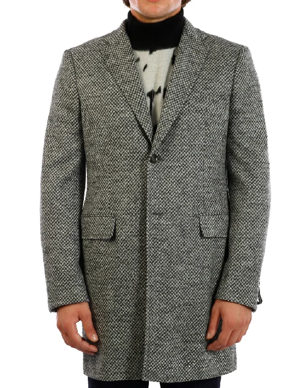 Gray Wool Coat Ultra-Light Down Coat