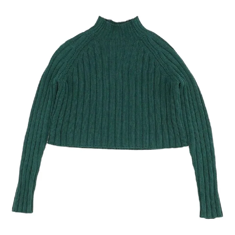 Green Solid Sweater Modern Contemporary Chic