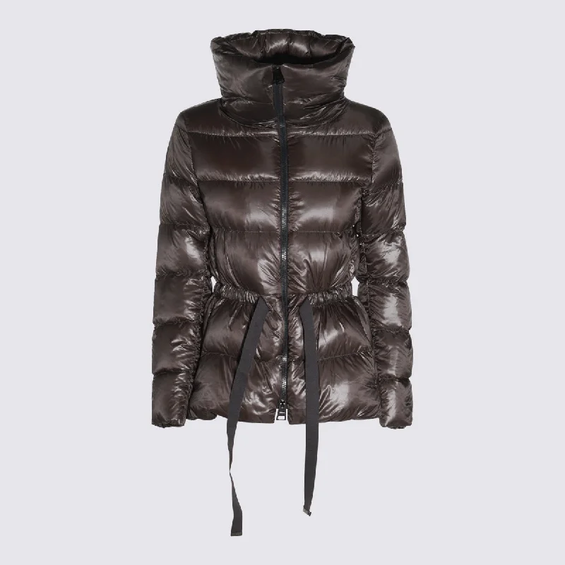 Herno Coats Anthracite Soft Flannel Shacket