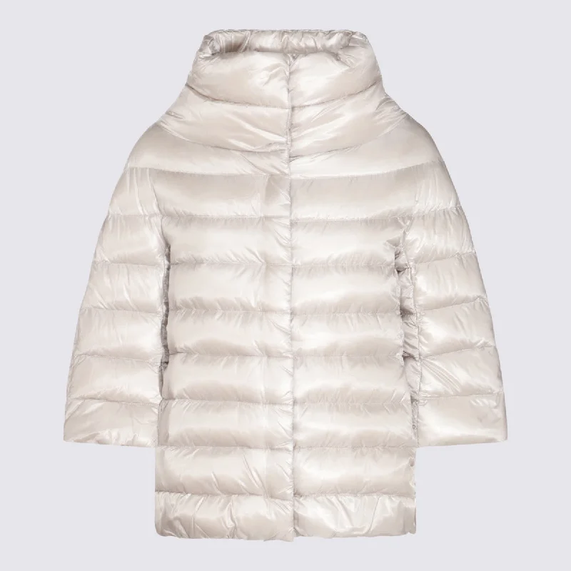 Herno Coats Grey Zipper Front Biker Jacket
