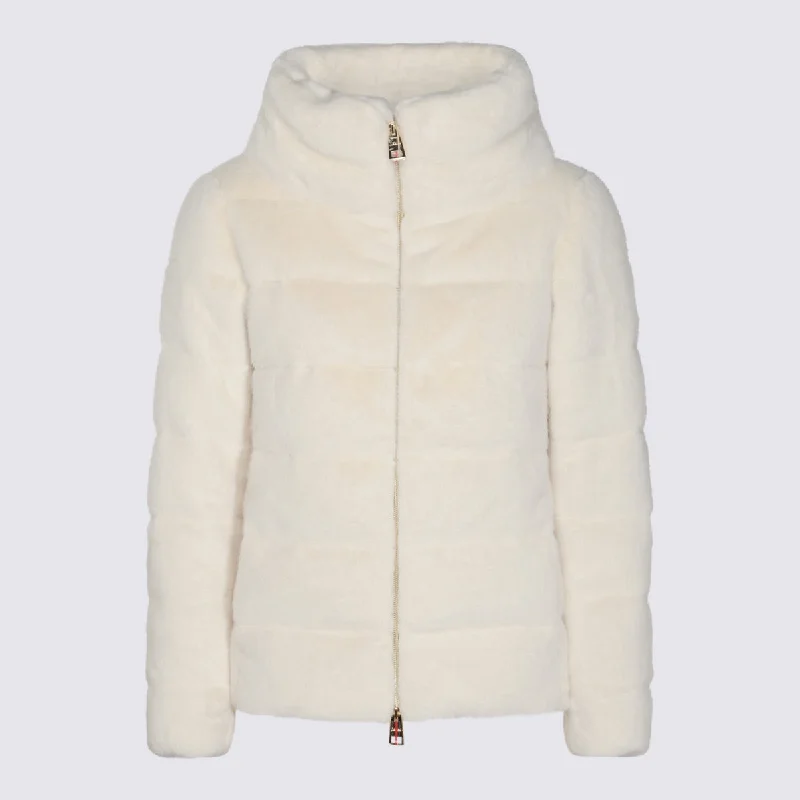 Herno Coats White Vintage Suede Jacket