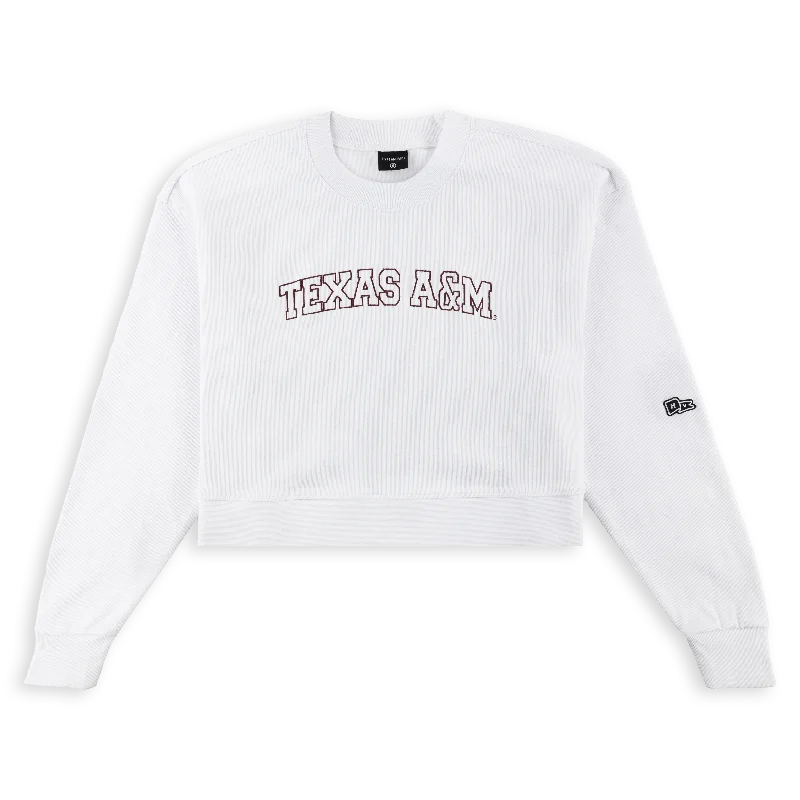 Texas A&M Homecoming Cropped Sweatshirt Hoodie with Drawcord Adjustable Secure