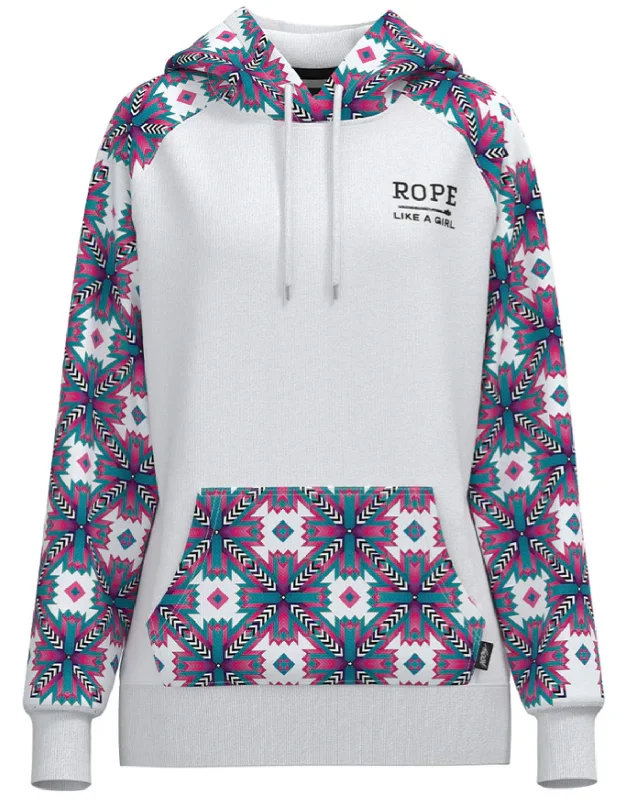 Hooey "Rope Like A Girl” Hoodie Women’s HH1228WHAZ Hoodie with Print Artistic Unique