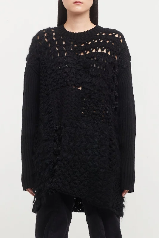 Junya Watanabe Deconstructed Biker Sweater Mesh Fabric Canvas Fabric Denim Fabric