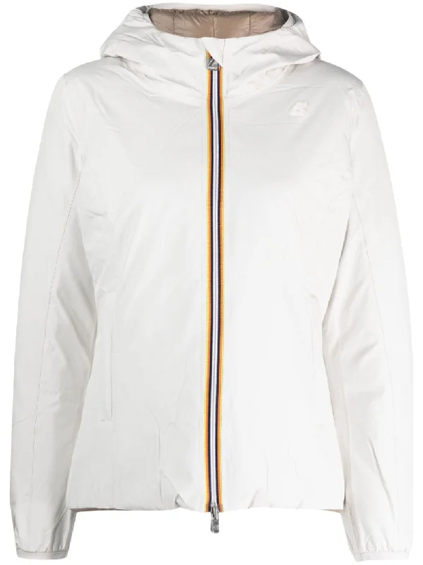 K-way Coats White Elegant Satin Bolero