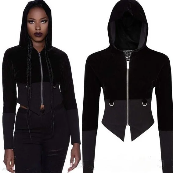Shadow Shift Hoodie | Black Cotton D-rings Hoodie with Mesh Breathable Sporty