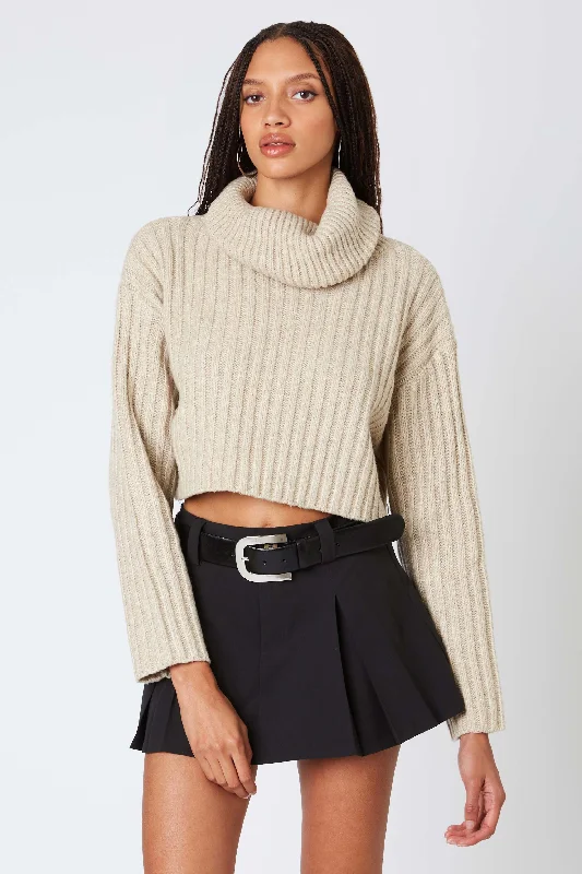 Krystal Crop Sweater Cashmere Blend Cotton Blend Poly Blend