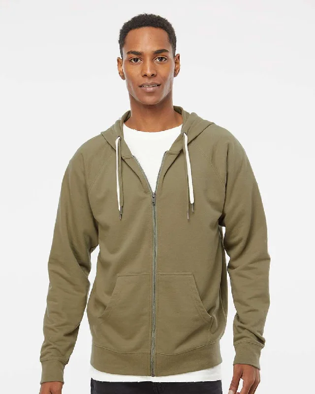 Lightweight Loopback Terry Full-Zip Hooded Sweatshirt Hoodie with Reflective Safety Nightwear Lightweight Loopback Terry Full-Zip Hooded Sweatshirt Hoodie with Reflective Safety Nightwear