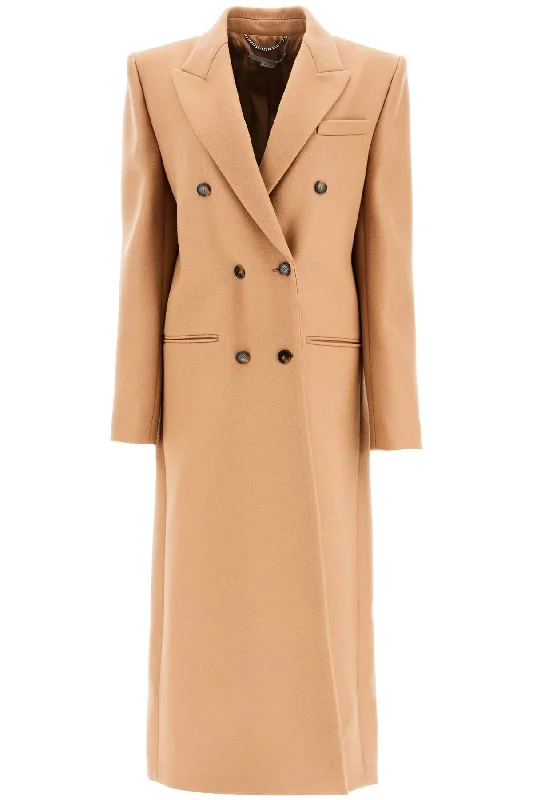 Long Double-breasted Coat Structured Wool Blazer