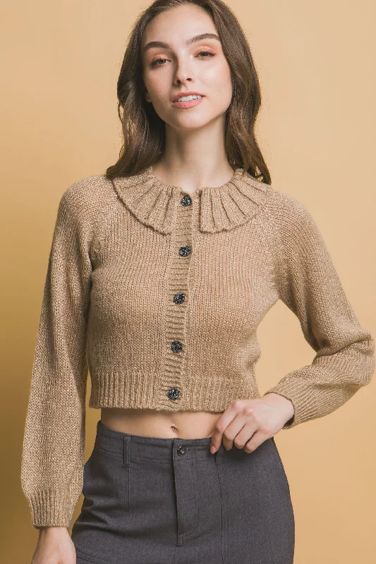 Short collard sweater Wool Fabric Cashmere Fabric Tweed Fabric