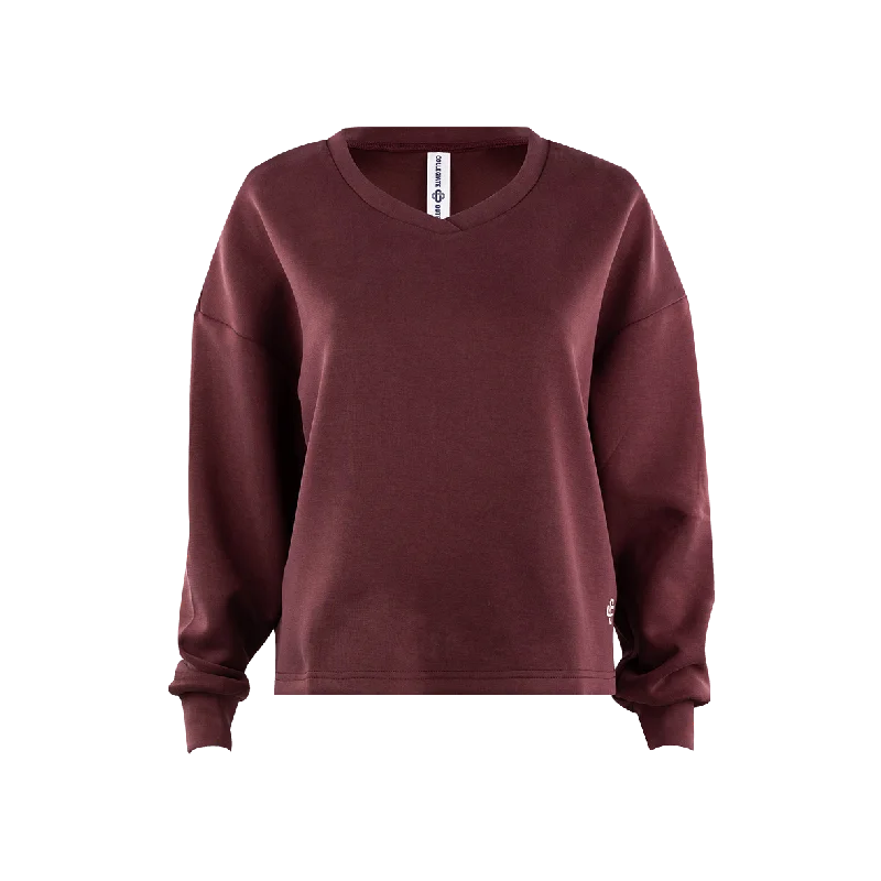 Collegiate Outfitters Maroon Butter Soft V-Neck Box Cut Sweatshirt Hoodie with Applique Textured Unique Collegiate Outfitters Maroon Butter Soft V-Neck Box Cut Sweatshirt Hoodie with Applique Textured Unique