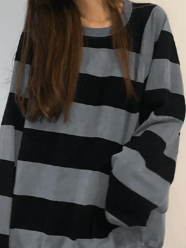 Vintage Striped Fleece Lined Pullover Sweatshirt Hoodie with Oversized Fit Loose Comfortable Vintage Striped Fleece Lined Pullover Sweatshirt Hoodie with Oversized Fit Loose Comfortable