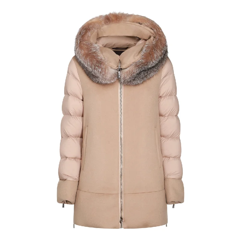 Moorer Coats Brown Stretch Fit Moto Jacket