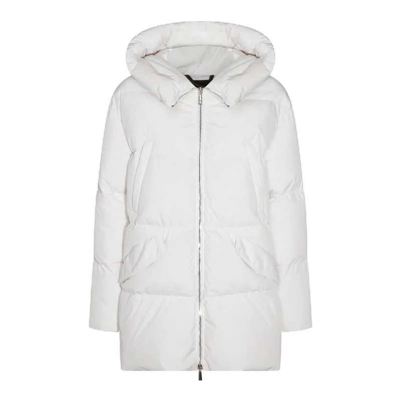 Moorer Coats White Cozy Fleece Hoodie